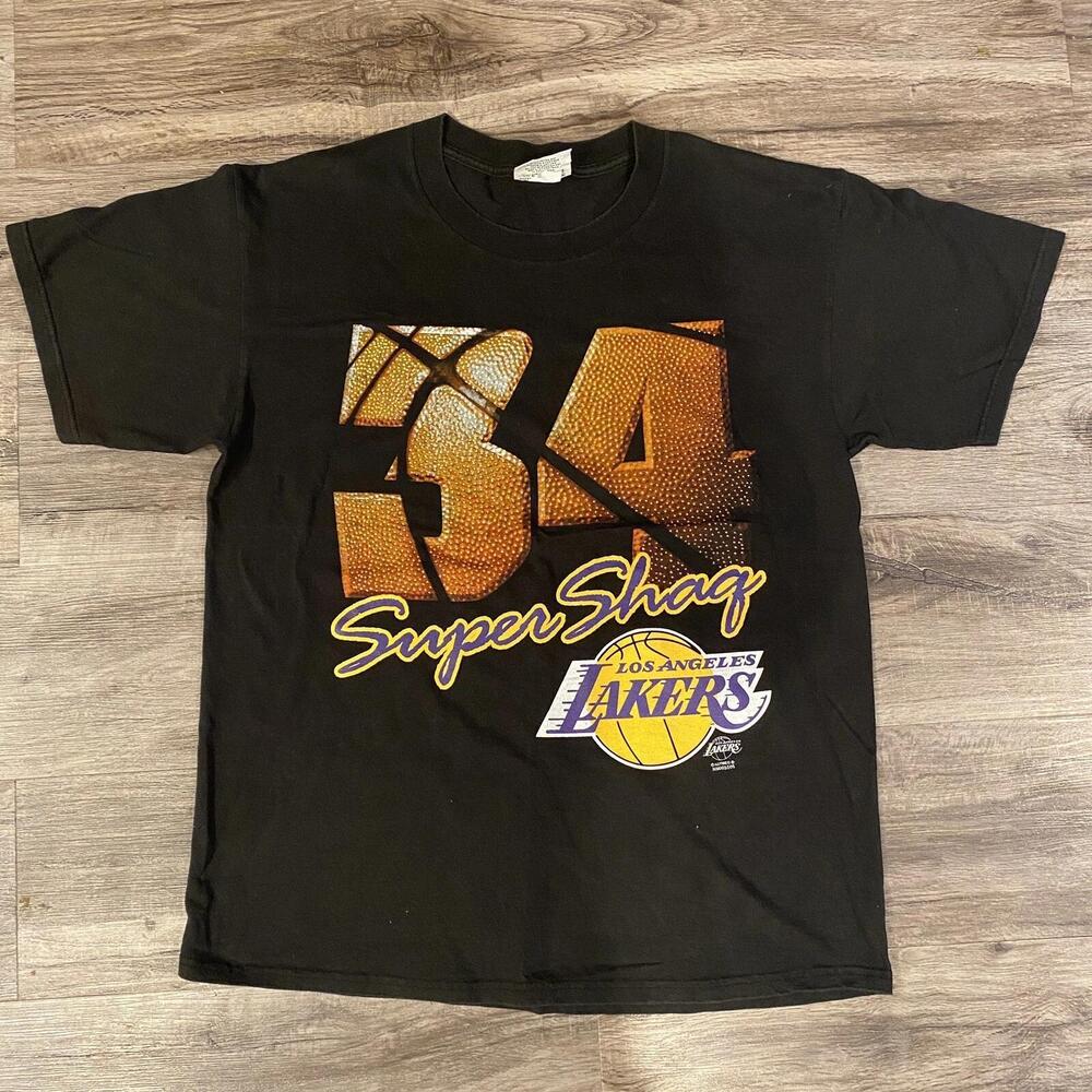 Lee Sport Shaq T Shirt Adult L Black 34 90S Nba Los Angeles Lakers
